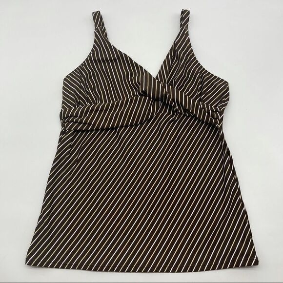 Modbe Swim Retro Twisted Tankini Top Sz L - Picture 2 of 10